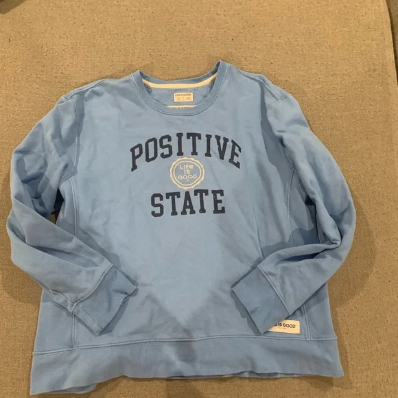 Life Is Good Light Blue Positive State Crewneck - Picture 1 of 6